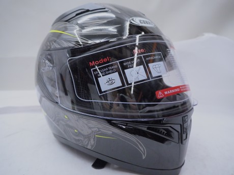 Шлем интеграл COBRA JK315, черный, с серой графикой(1) (16448363511707)