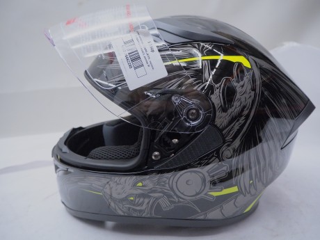 Шлем интеграл COBRA JK315, черный, с серой графикой(1) (16448363575522)
