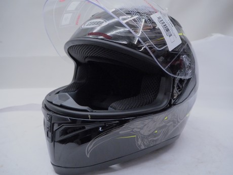 Шлем интеграл COBRA JK315, черный, с серой графикой(1) (16448363602355)