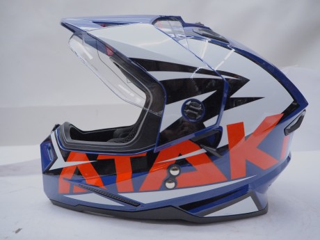 Шлем мотард ATAKI JK802 Rampage синий/красный глянцевый (16445956576315)