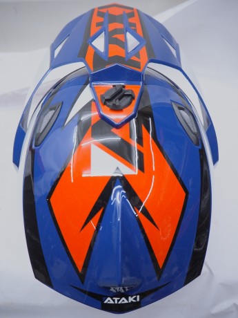 Шлем мотард ATAKI JK802 Rampage синий/красный глянцевый (16445956646477)