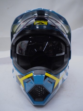 Шлем мотард ATAKI JK802 Rampage синий/Hi-Vis желтый глянцевый (16445863038418)