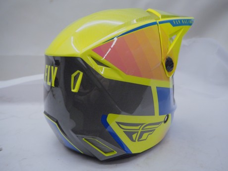 Шлем кроссовый FLY RACING KINETIC Drift детский синий/Hi-Vis желтый/серый (1644574589171)