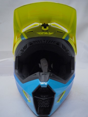 Шлем кроссовый FLY RACING KINETIC Drift детский синий/Hi-Vis желтый/серый (16445745976287)