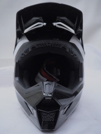 Шлем кроссовый FLY RACING KINETIC Straight Edge черный/белый (16445742031333)
