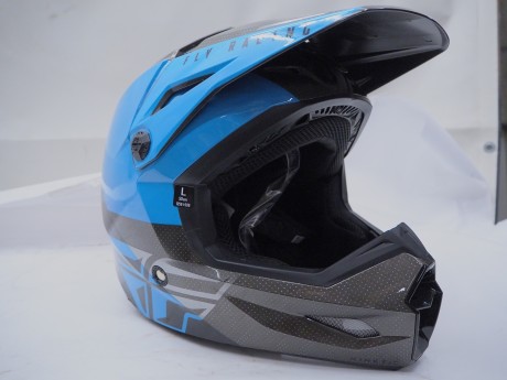 Шлем кроссовый FLY RACING KINETIC Straight Edge синий/серый/черный (16445737906944)