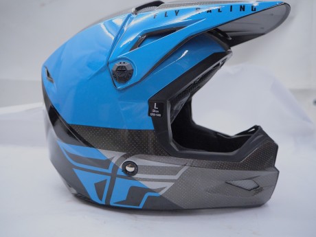 Шлем кроссовый FLY RACING KINETIC Straight Edge синий/серый/черный (16445737939658)