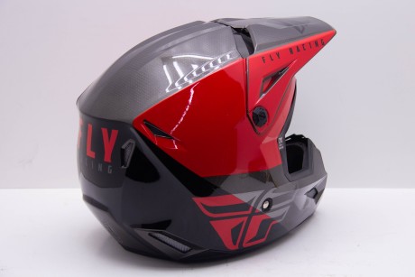Шлем кроссовый FLY RACING KINETIC Straight Edge красный/черный/серый (16560821976208)