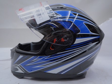 Шлем интеграл COBRA JK313, Black-Blue (16448341164432)