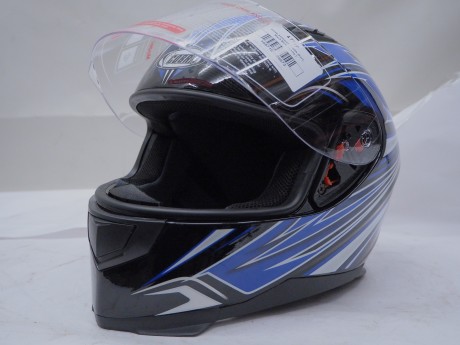 Шлем интеграл COBRA JK313, Black-Blue (16448341205138)