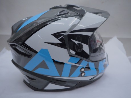 Шлем мотард ATAKI JK802 Rampage серый/синий глянцевый (16456993036439)