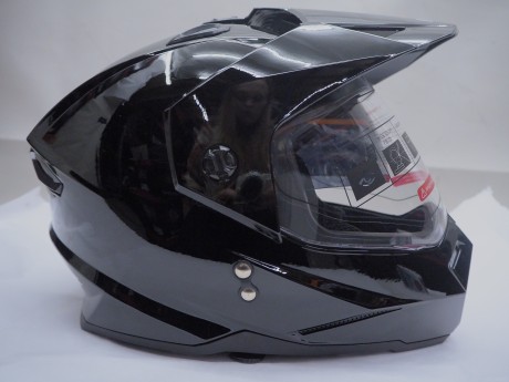 Шлем мотард ATAKI JK802 Solid чёрный глянец (16456980225047)