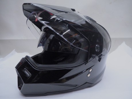 Шлем мотард ATAKI JK802 Solid чёрный глянец (16456980237058)