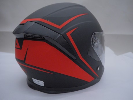 Шлем открытый со стеклом ATAKI JK526 Stripe чёрный/красный матовый (16456989047691)