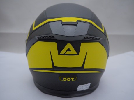 Шлем открытый со стеклом ATAKI JK526 Stripe чёрный/Hi-Vis жёлтый матовый (16456990386626)