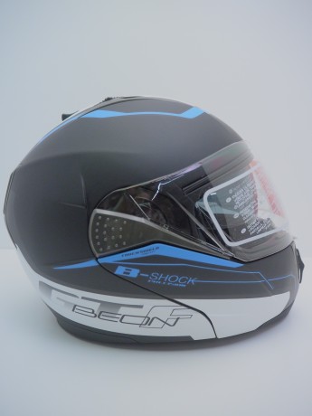 Шлем Beon B-700 Matt Black/White/Blue (16511405871615)