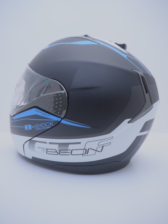 Шлем Beon B-700 Matt Black/White/Blue (16511405887014)