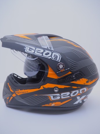 Шлем Beon B-600 Matt Black/Orange (1651139728687)