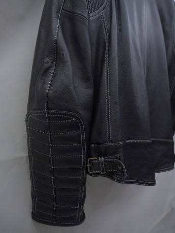 Куртка кожаная FianRO MOTO FR 097 ( белая строчка ) (16511561730344)