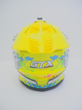 Шлем кроссовый GTX 632S #1 FLUO YELLOW / RED BLUE подростковый (16515914545749)