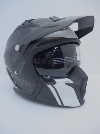 Шлем мотард GTX 690 #1 BLACK/BLACK WHITE (16515913743965)
