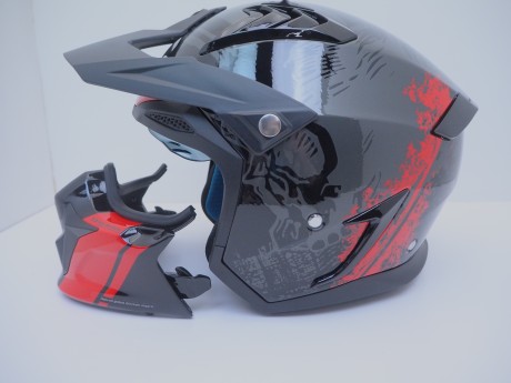 Шлем мотард GTX 690 #3 BLACK/GREY RED (16515897159975)