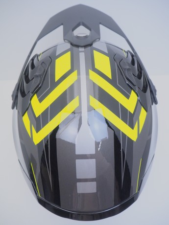 Шлем мотард GTX 690 #5 GREY/FLUO YELLOW BLACK (1651591584421)