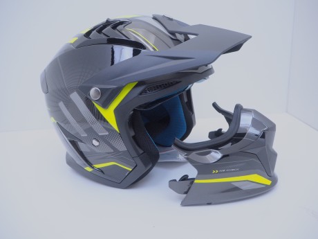 Шлем мотард GTX 690 #5 GREY/FLUO YELLOW BLACK (16515915866978)