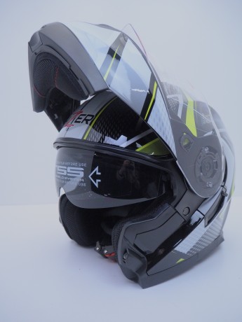 Шлем интеграл HIZER B5162 #3 black/lemon (16515094802108)
