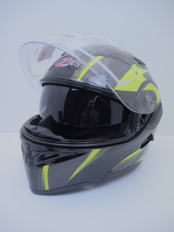 Шлем модуляр HIZER J5902 #1 Black/Yellow (16515919169983)