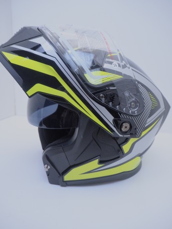 Шлем модуляр HIZER J5906 #1 black/neon yellow (16515918409857)