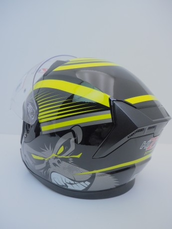 Шлем открытый HIZER J228 #1 black/neon yellow (16515919992543)