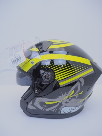 Шлем открытый HIZER J228 #1 black/neon yellow (16515919994866)