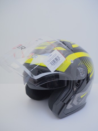 Шлем открытый HIZER J228 #1 black/neon yellow (16515919999833)