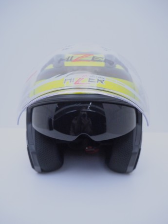 Шлем открытый HIZER J228 #1 black/neon yellow (16515920002458)