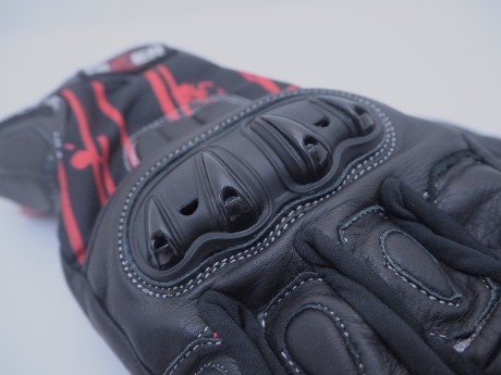 Перчатки мото HIZER AT-4132 (кожа/текстиль) Black/Red (16515882600432)
