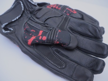 Перчатки мото HIZER AT-4132 (кожа/текстиль) Black/Red (16515882606968)