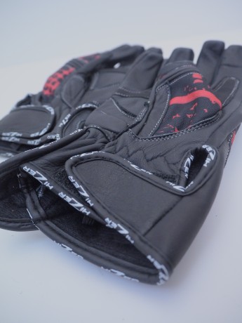 Перчатки мото HIZER AT-4132 (кожа/текстиль) Black/Red (16515882612421)