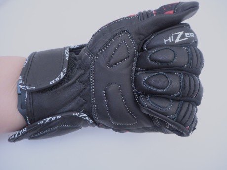 Перчатки мото HIZER AT-4132 (кожа/текстиль) Black/Red (16515882627382)