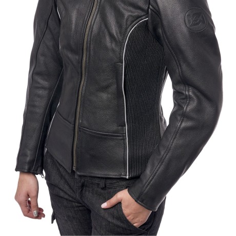 Куртка женская кожаная MOTEQ Mira чёрная (16561786571887)
