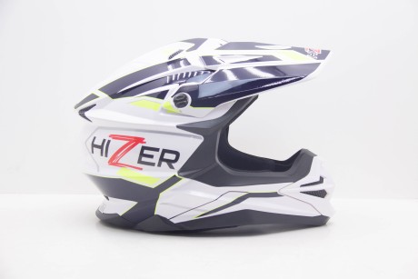 Шлем кроссовый HIZER J6803 White/Blue #7 (16595206830068)