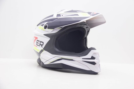 Шлем кроссовый HIZER J6803 White/Blue #7 (16595206831633)