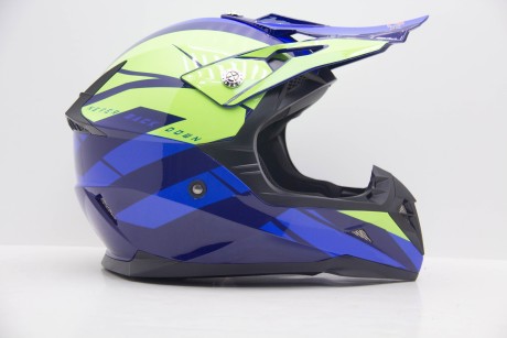 Шлем кроссовый HIZER 915 #6 Havy/Neon/Yellow/Blue (16595204990744)