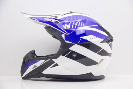 Шлем кроссовый HIZER 915 #8 White/Blue/Black (1659520340919)