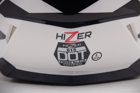 Шлем кроссовый HIZER 915 #8 White/Blue/Black (16595203413802)
