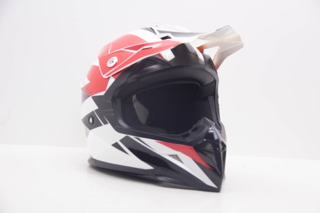 Шлем кроссовый HIZER 915 #9 White/Red/Black (16595211565889)