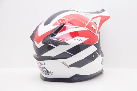 Шлем кроссовый HIZER 915 #9 White/Red/Black (16595211567516)