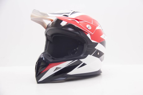 Шлем кроссовый HIZER 915 #9 White/Red/Black (16595211575623)