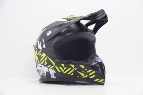 Шлем кроссовый HIZER 211 #2 black/green (подростковый) (16595194642014)