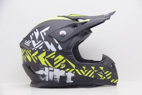 Шлем кроссовый HIZER 211 #2 black/green (подростковый) (16595194643233)